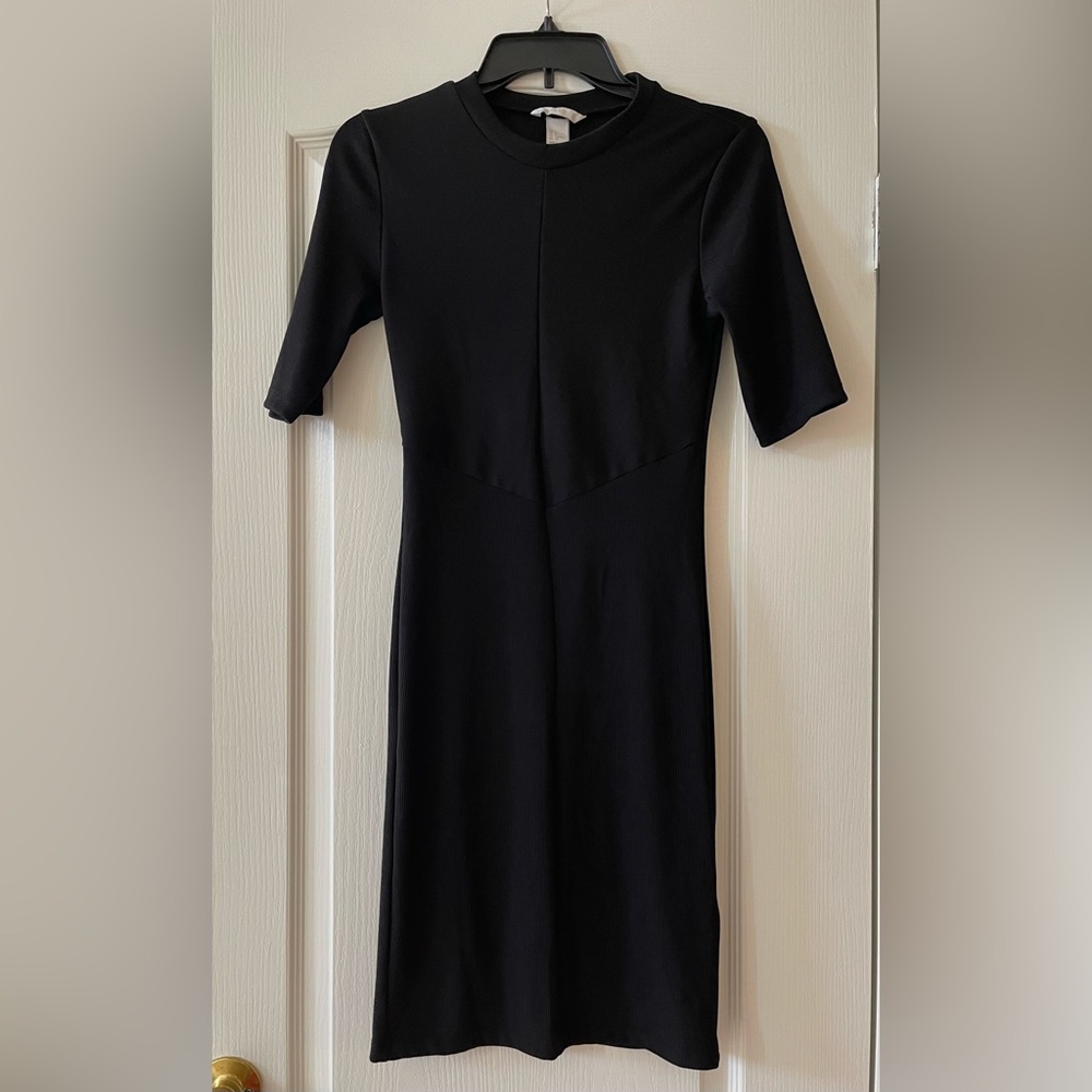 Black H&M ribbed mini dress.  Size small.